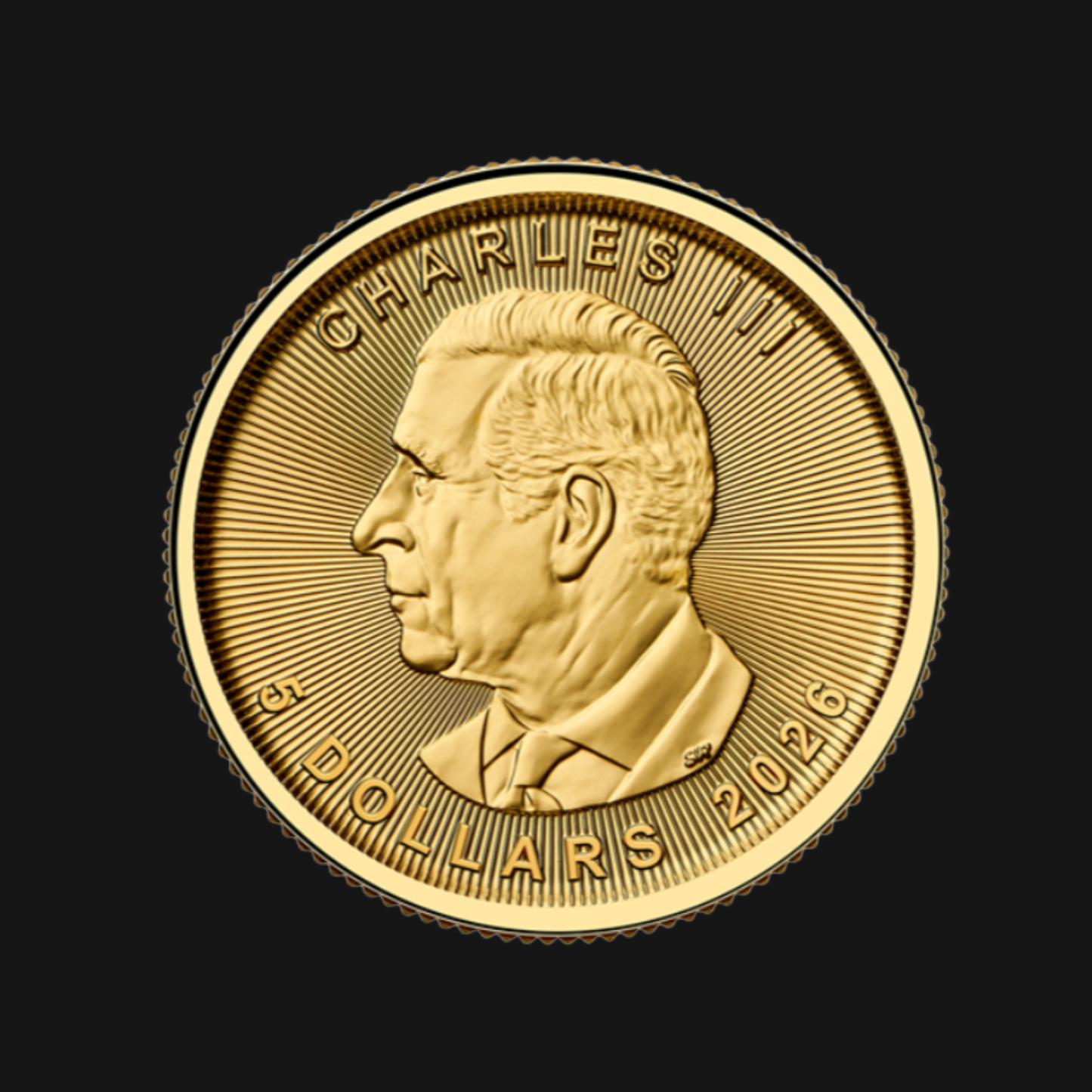 Pièce en or pur .9999 - 5$ (1/10 oz) - MRC- Précieuse Feuille d’érable - Marque privée : Loup - Produit d'investissement 2026