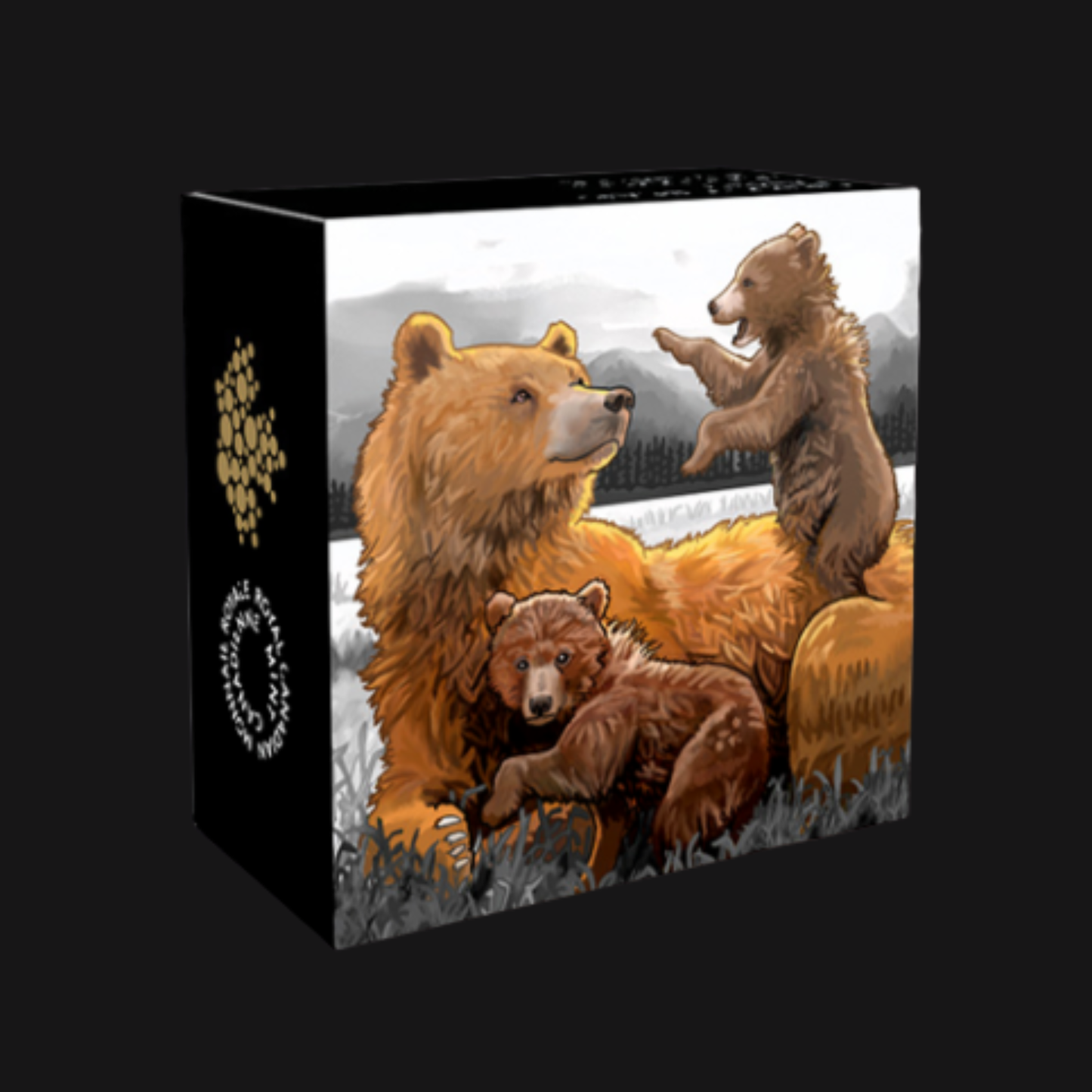 Pièce 1 oz argent pur – Le grizzli : La famille (2015) – RCM – Boite – Groupe Conquer'or