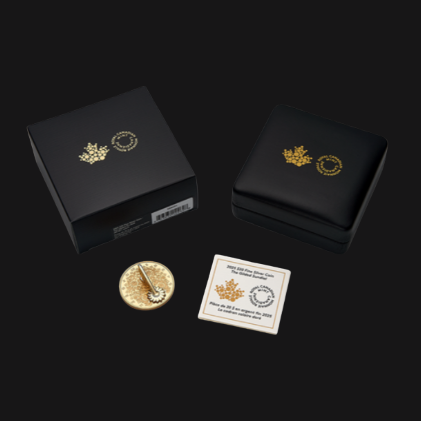 Pièce en argent fin (1 oz) - MRC - Le cadran solaire doré 2025