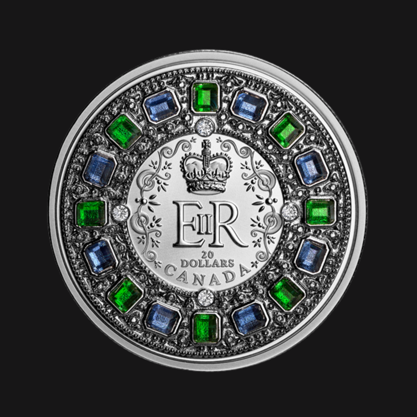 Pièce en argent pur 1 oz – Couronne impériale d’apparat – Elizabeth II - RCM – Recto – Groupe Conquer’or