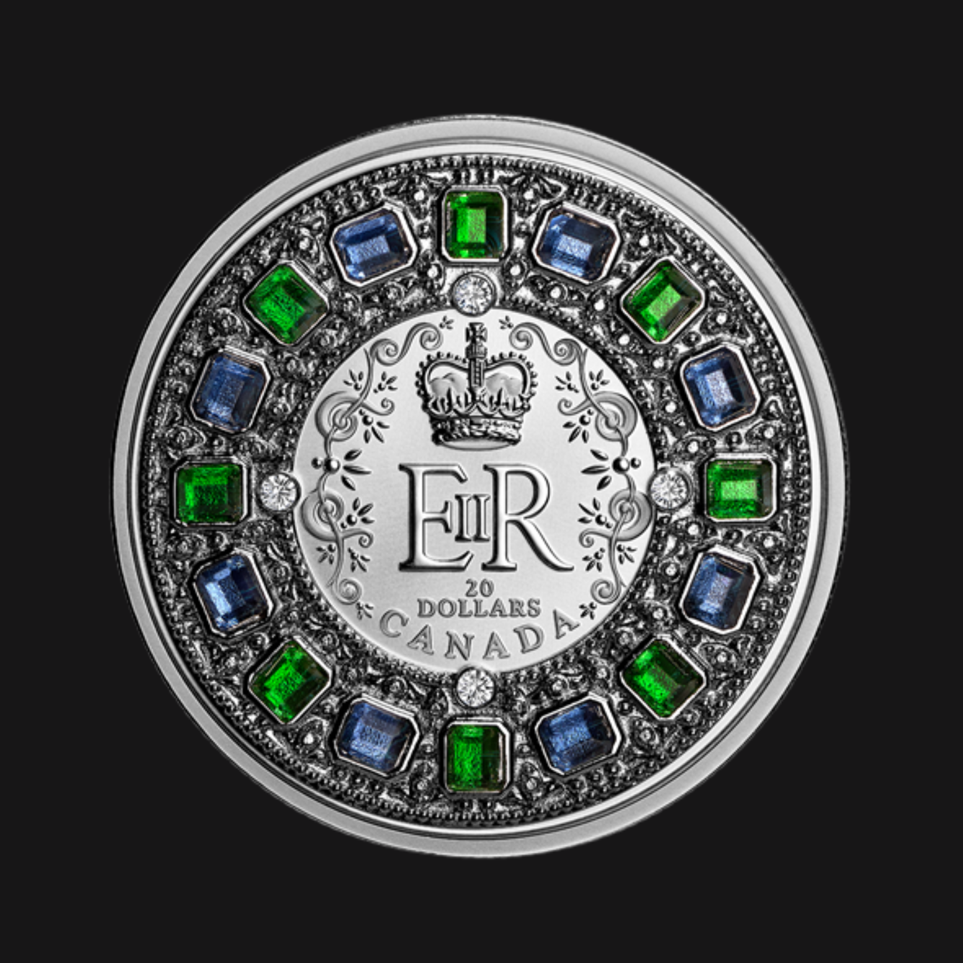 Pièce en argent pur 1 oz – Couronne impériale d’apparat – Elizabeth II - RCM – Recto – Groupe Conquer’or