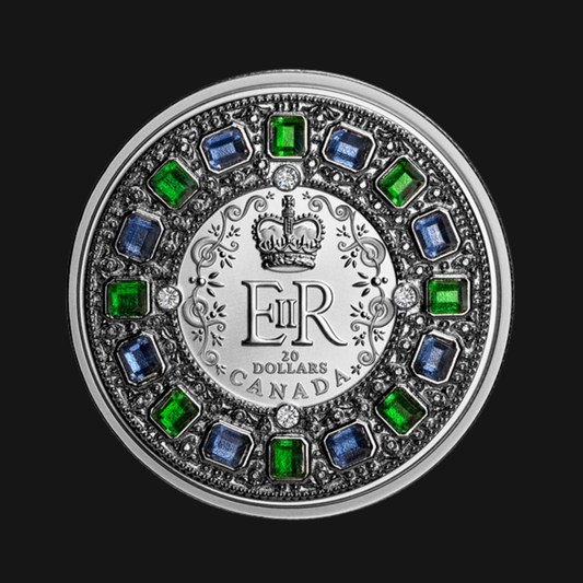 Pièce en argent pur 1 oz – Couronne impériale d’apparat – Elizabeth II - RCM – Recto – Groupe Conquer’or