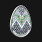 Pièce Oeuf Pysanka 2026 en argent pur 1 oz – motif floral coloré – RCM – recto – incline - Groupe Conquer’or