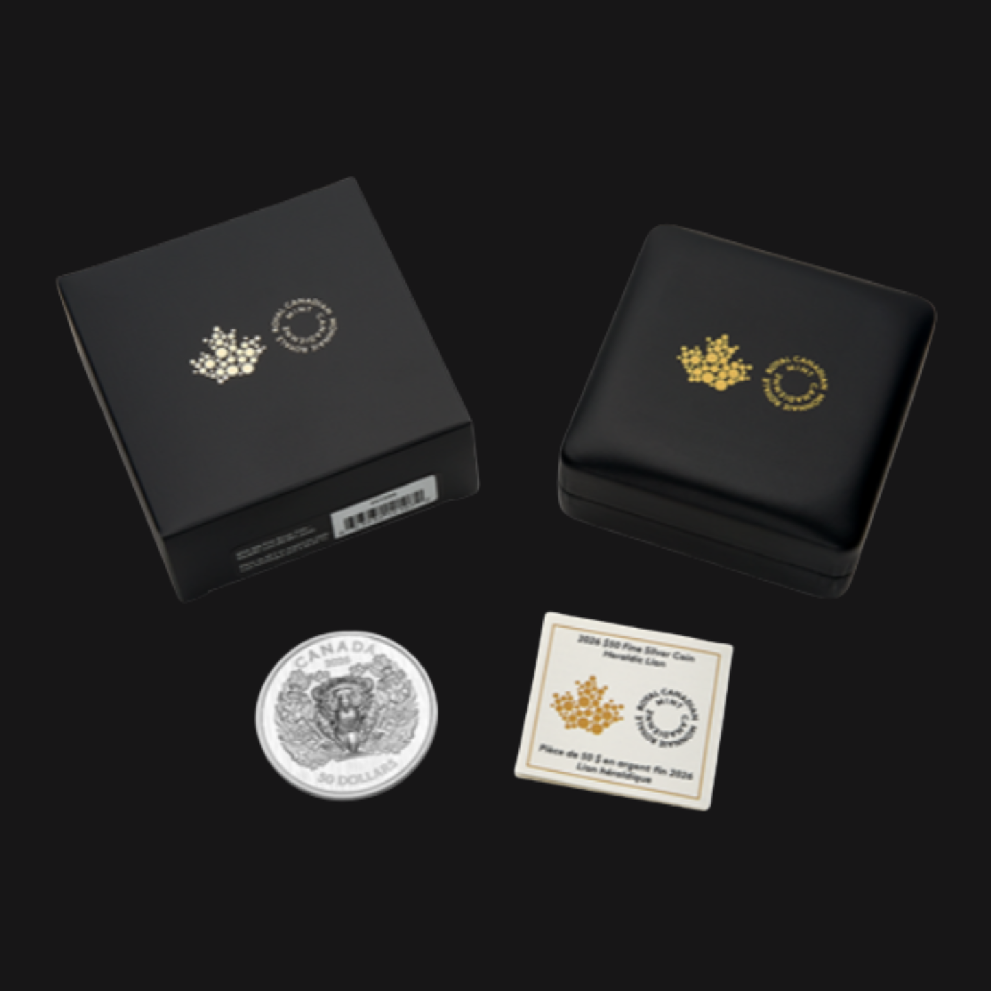 Pièce en argent pur .9999 - 50$ (68g) - MRC - Lion Héraldique (très haut relief) 2026