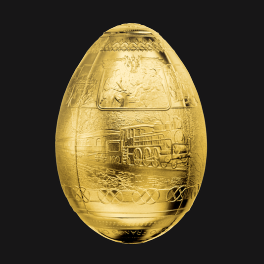 Pièce en argent pur .999 (7 oz) - MCR - Pièce en forme d'œuf – Le Transsibérien 2016