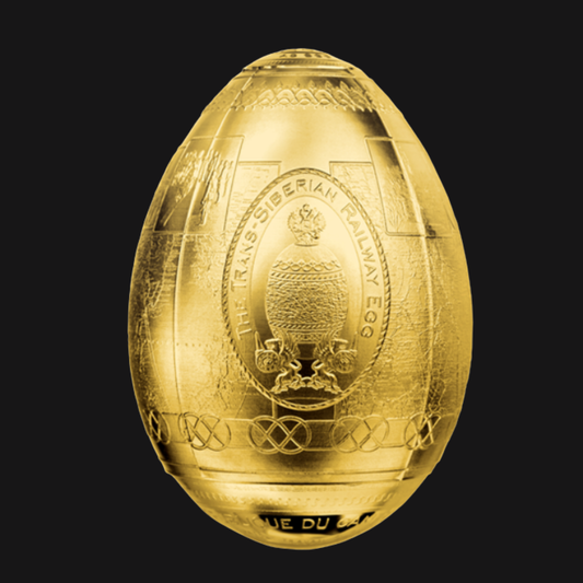 Pièce en argent pur .999 (7 oz) - MCR - Pièce en forme d'œuf – Le Transsibérien 2016