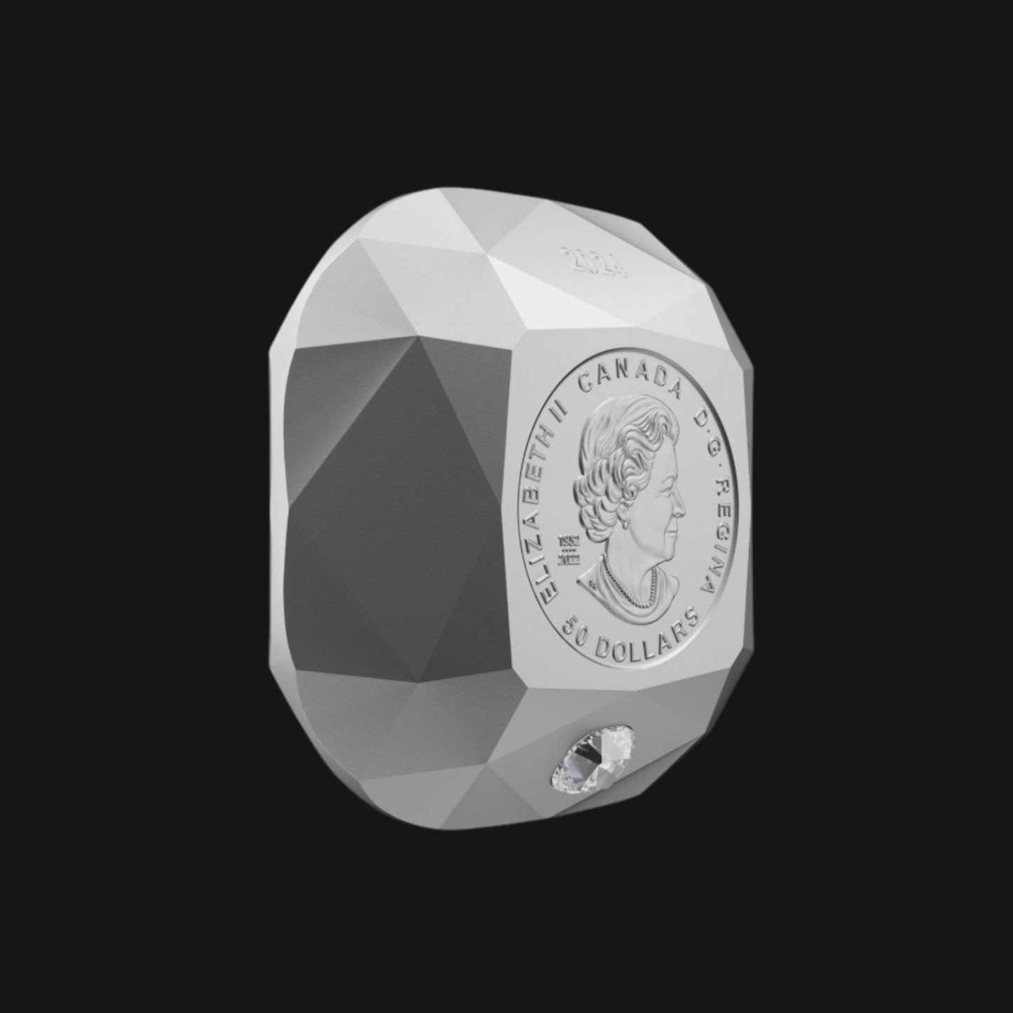 Pièce en forme de diamant en argent pur .9999 (80,4 g) - MCR - Diamant De Beers Ideal coussin 2024