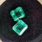 Émeraudes naturelles (1,91 ct)  - lot de 2 pierres - Certifiées Gemological Research Association