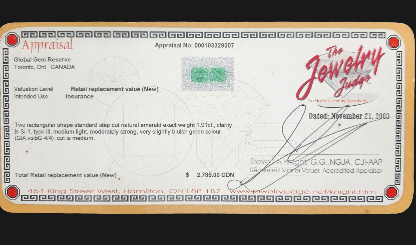 Émeraudes naturelles (1,91 ct)  - lot de 2 pierres - Certifiées Gemological Research Association