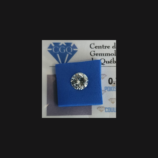 Diamant naturel 0,74 ct VS2 couleur I – vue rapprochée - détails du facettage – Certifié Centre de Gemmologie du Québec – Conquer’or