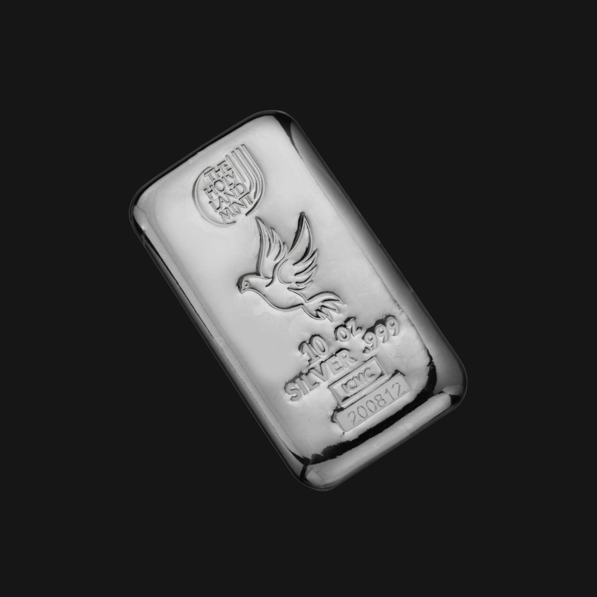10oz-silver-cast-bar-dove-of-peace-holy-land-mint-999-incline-groupe-conqueror