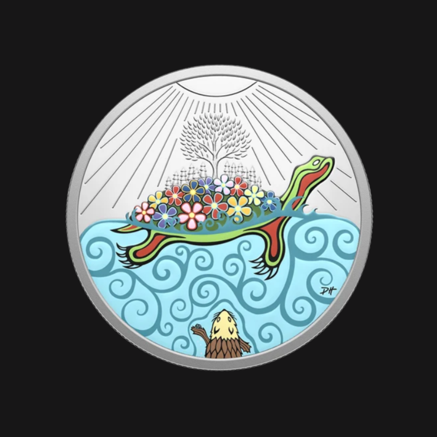 Pièce 1 oz argent pur – Île de la Tortue (2026) – Monnaie royale canadienne – Recto – Groupe Conquer'or