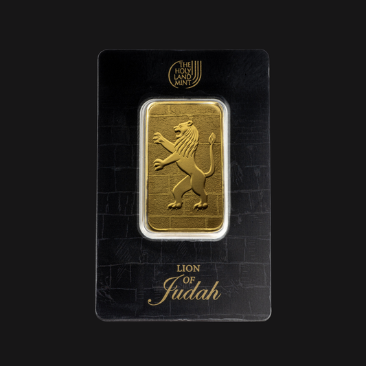 lion-of-judah-gold-bar-1oz-holy-land-mint-9999-emballage-recto-groupe-conqueror