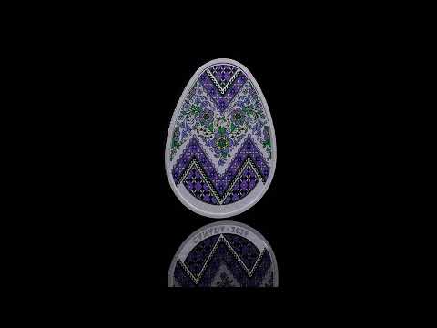 Pièce Œuf Pysanka 2026 en argent pur 1 oz – motif floral coloré – RCM – vidéo - Groupe Conquer’or