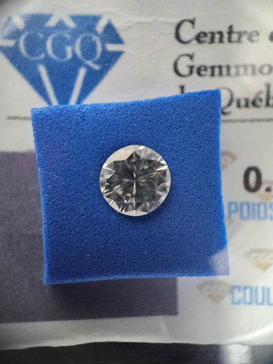 Diamant naturel certifié (0,74 ct) - pureté VS2 couleur I - Centre de Gemmologie du Québec